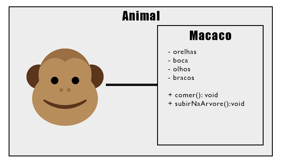 Superclasse animal que inclui um animal chamado macaco