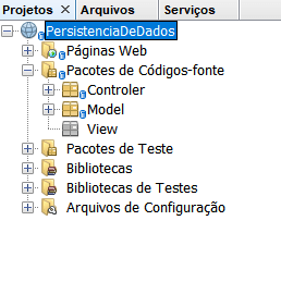 Exemplo de como um projeto Web java deve ser organizado